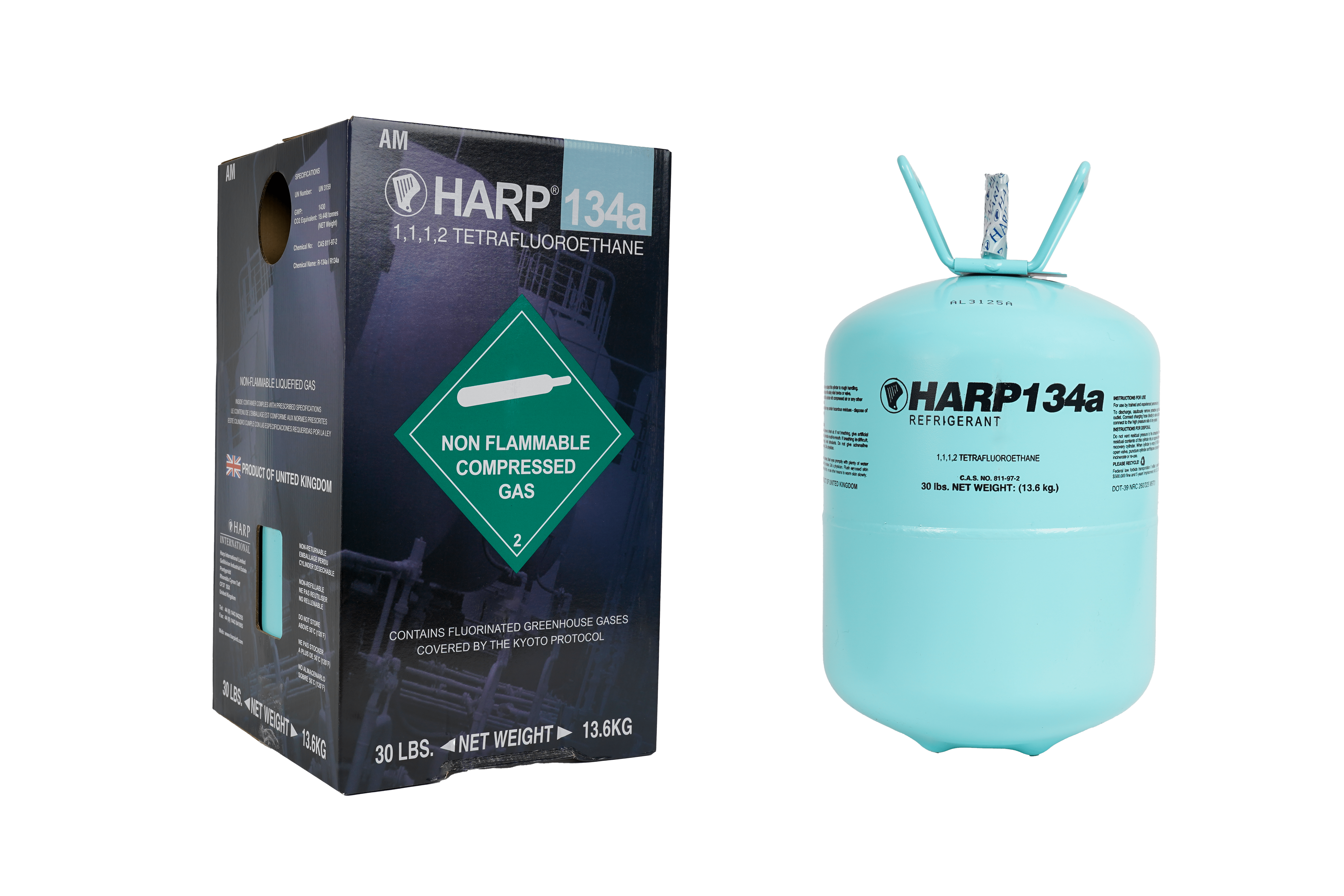 Refrigerant HARP R-134a-13.6 kg (Made in U.K.)